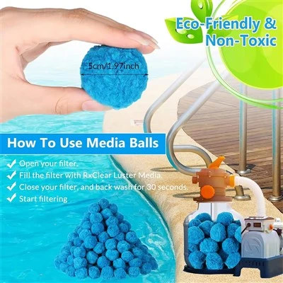 Bile de filtrare pentru piscina din polimer Blue Fibalon Bile pentru filtrare pentru piscina albastre